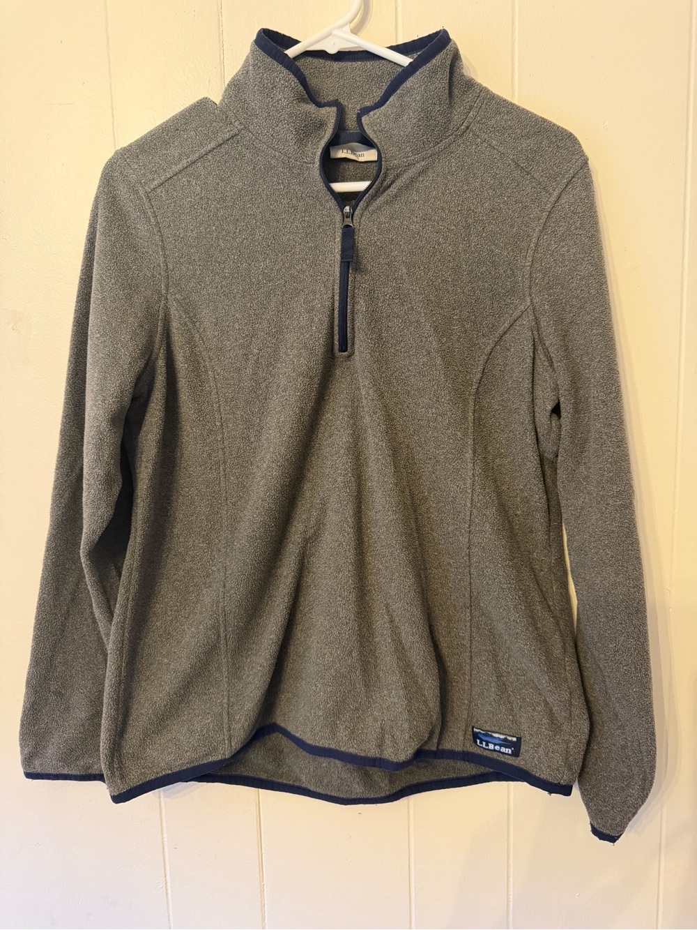 L.L. Bean Gray Quarter-Zip Fleece Pullover